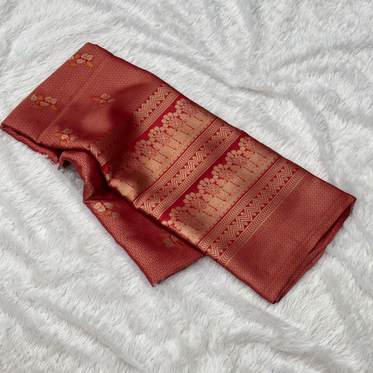 Tishu Muga Saree -  Marron