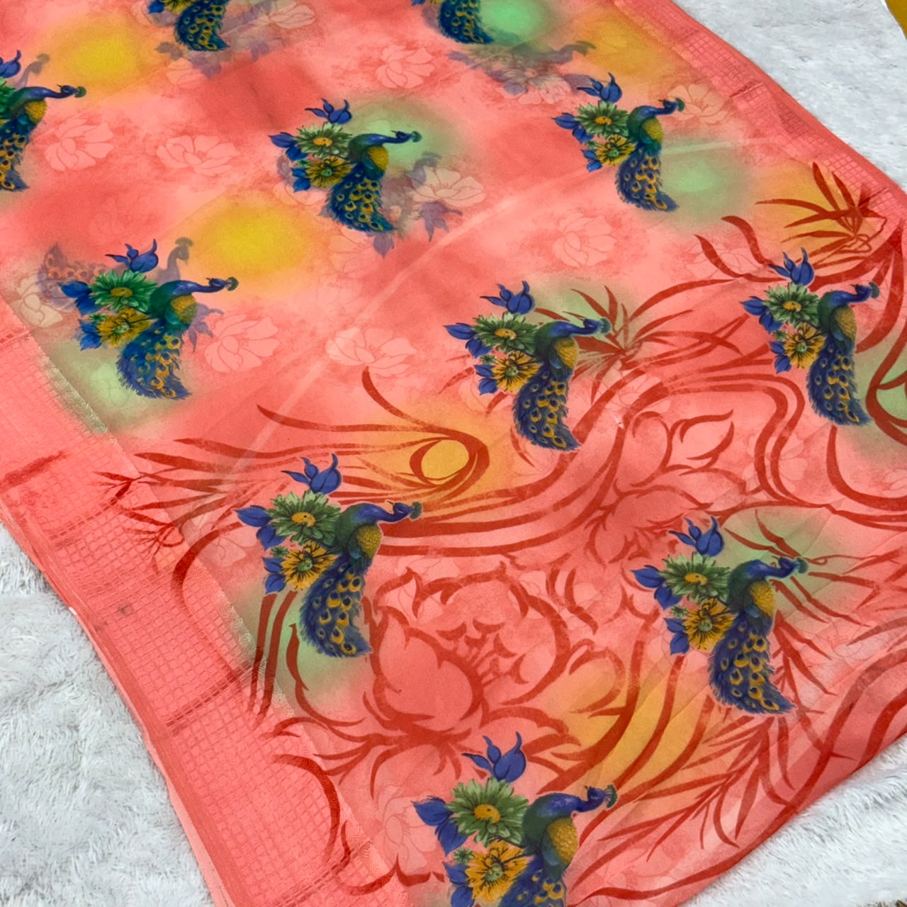 Morani Saree- Orange