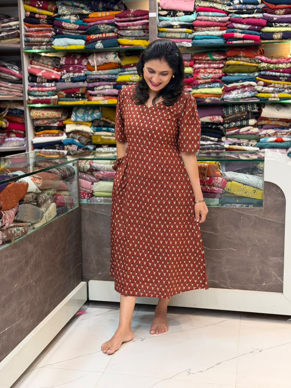 Green Midi Dress - Marron