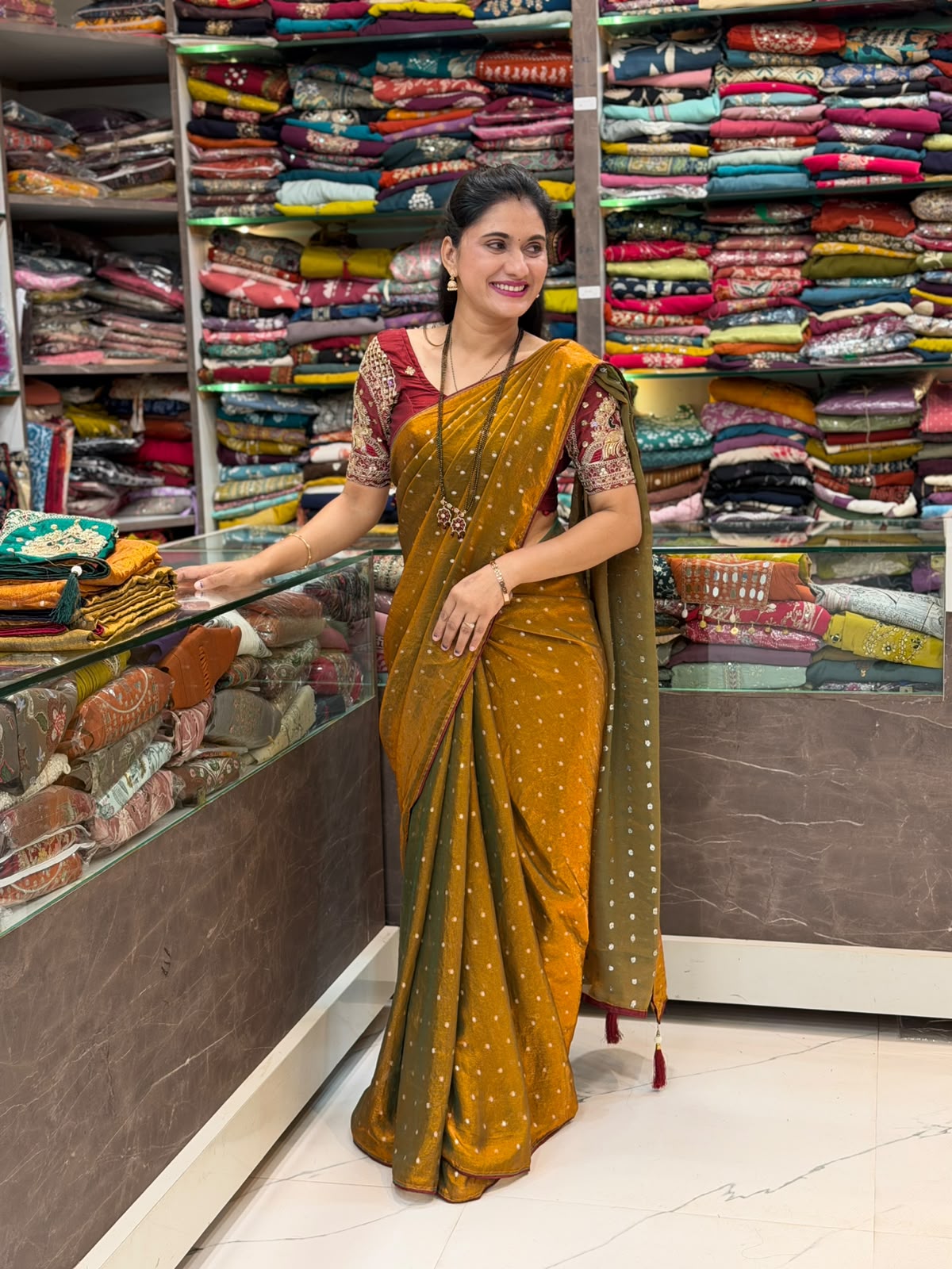 Sangita Designer Saree-  Marron