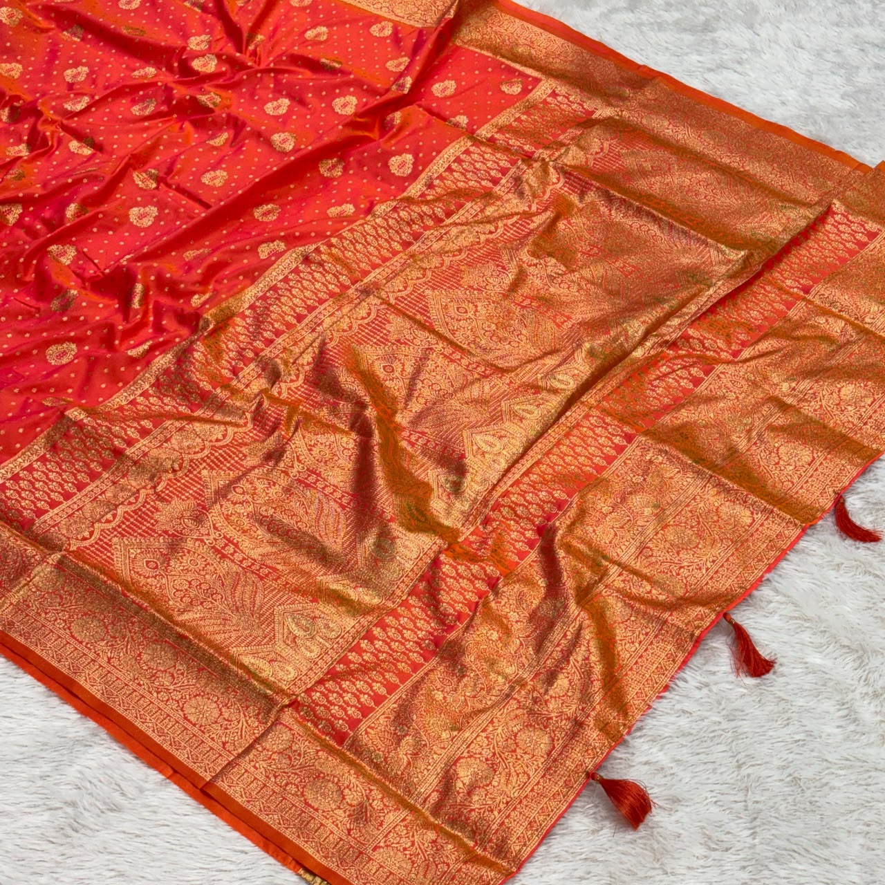 Gurai Special Saree - Orange
