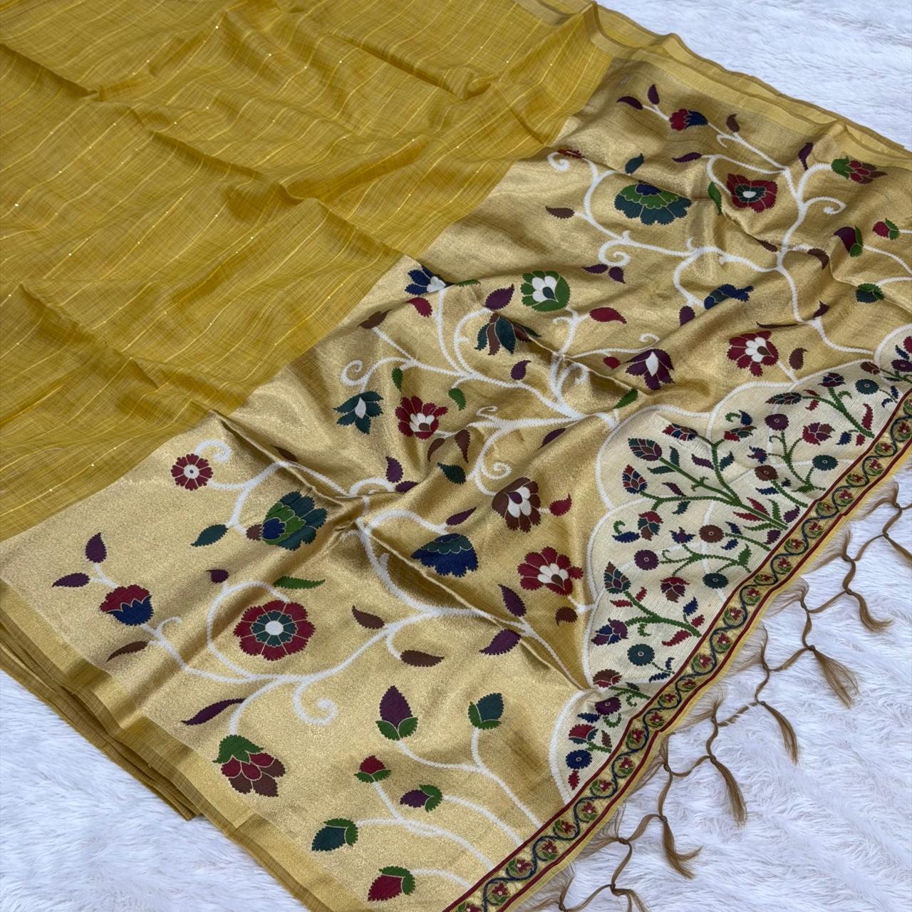 Brocade Pallu Saree - Termeric Yellow