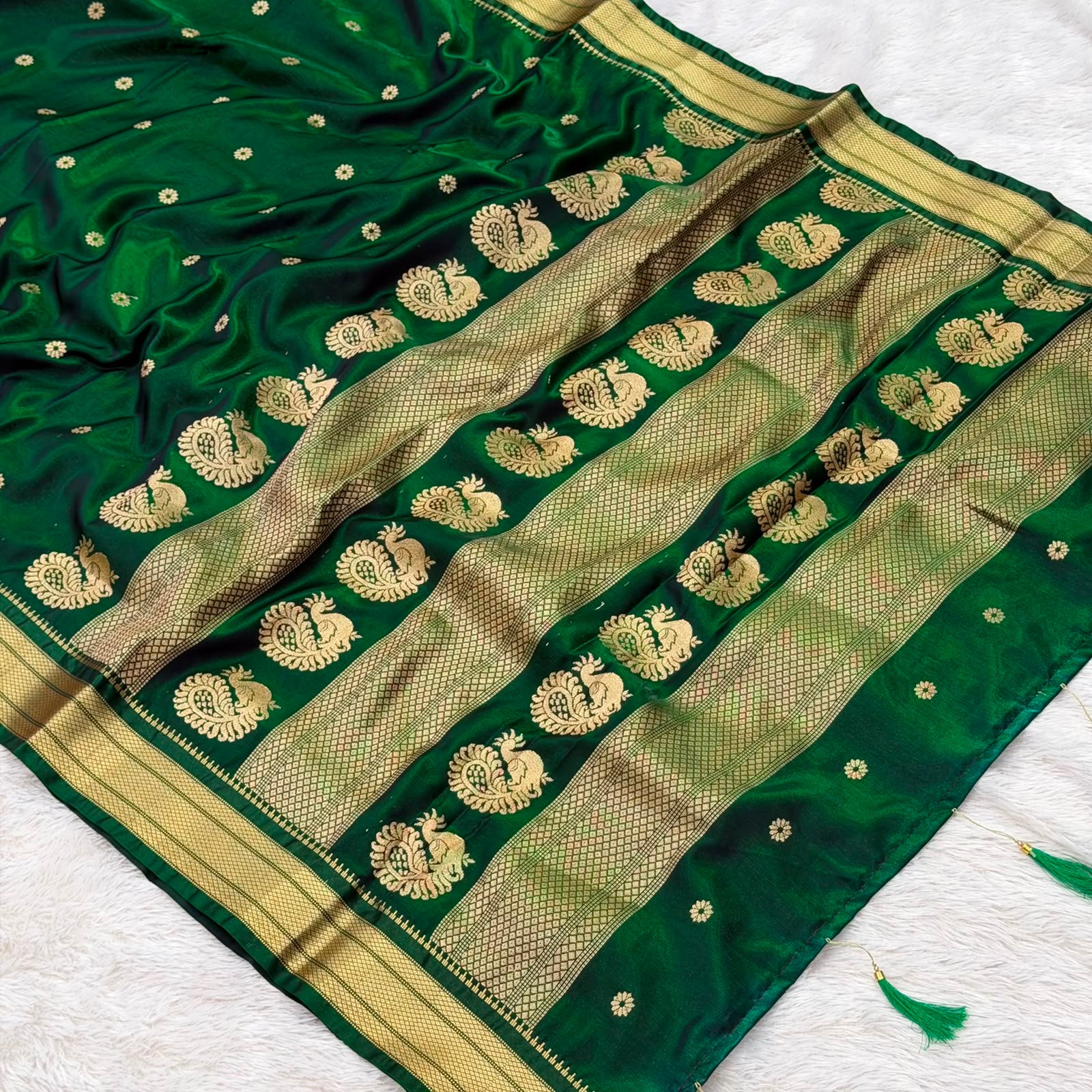 Peacock Zari Silk Saree -Green