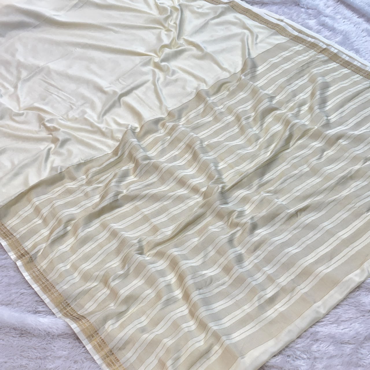 White Crape Saree