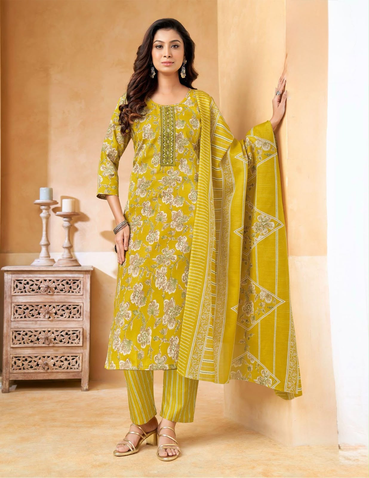 American Crepe 3-Piece Suit Set – LEMON YELLOW