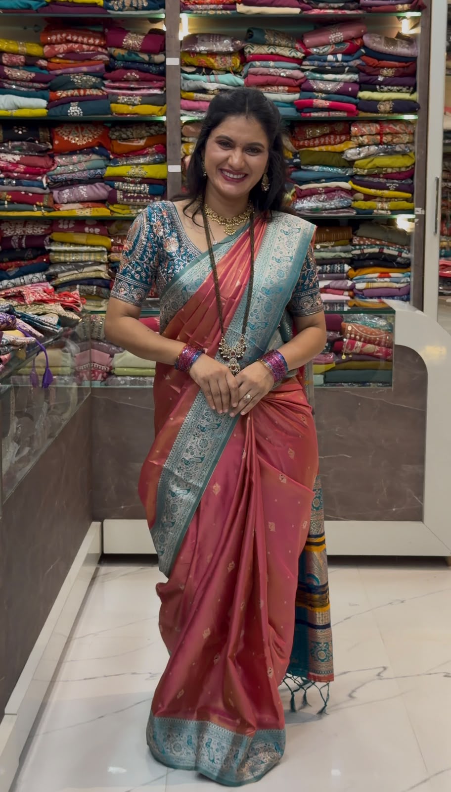 Premium Tishu Saree - Pink