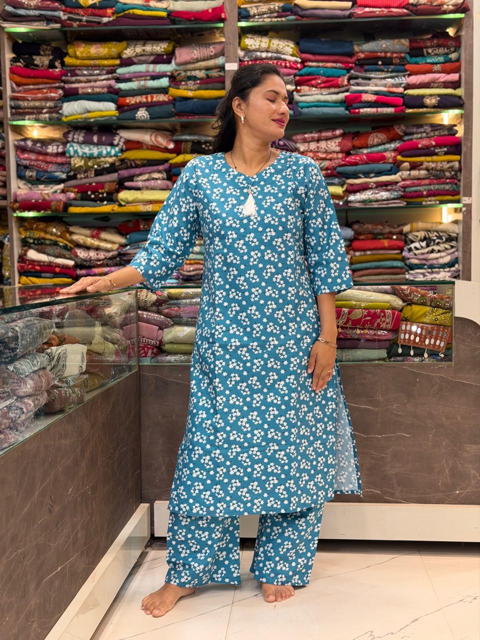 Cotton Co-Ord Set Offer1_Sky blue