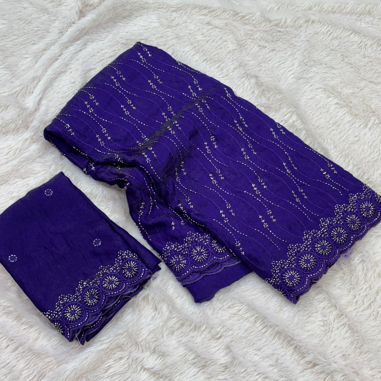 Designer Fandy Saree – Purple