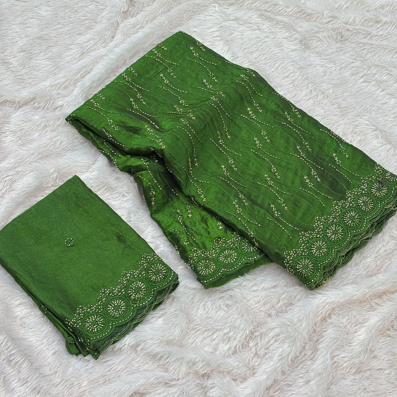 Designer Fandy Saree – Green