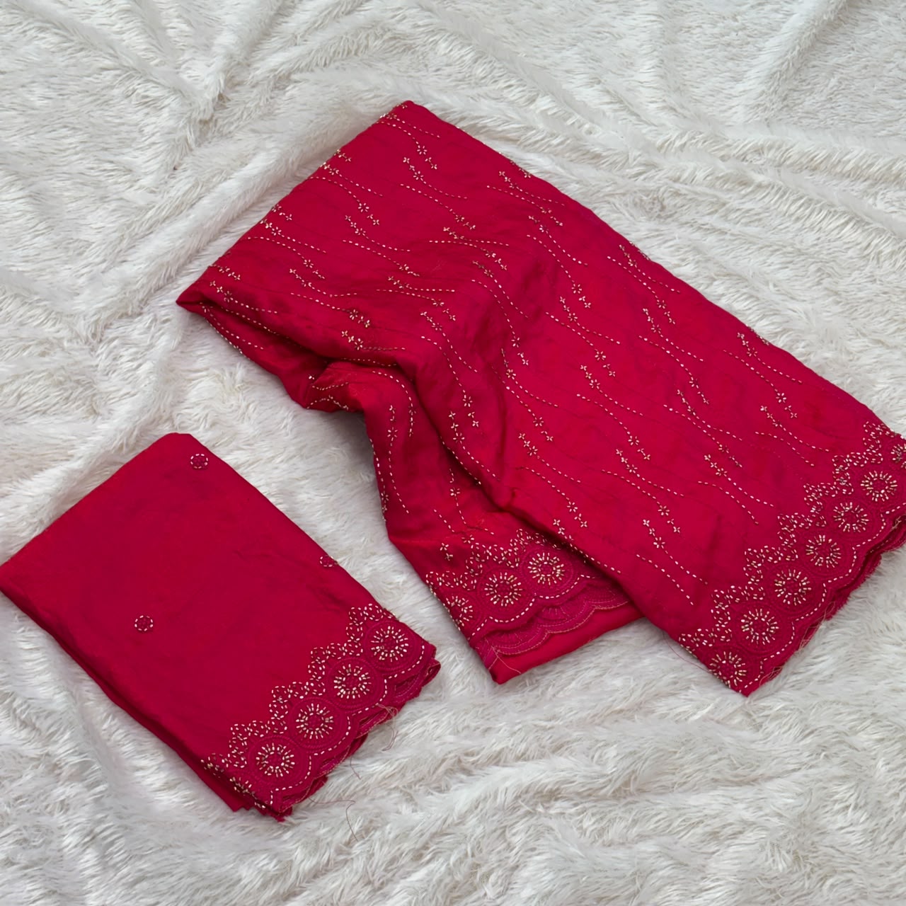 Designer Fandy Saree – Red