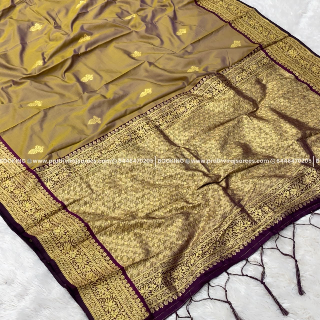 Reema Zari Work Saree - Chiku Colour