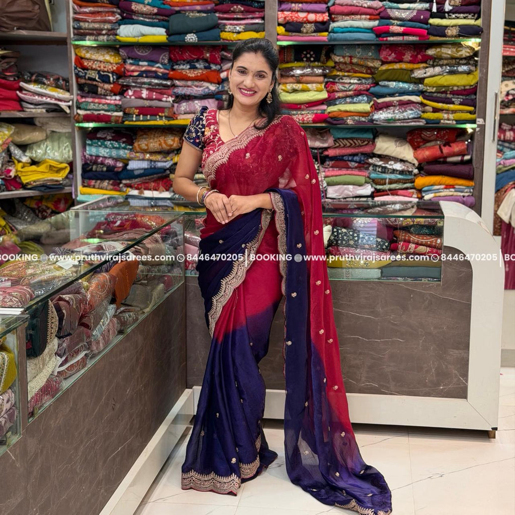 Multicolour Chiffon Saree