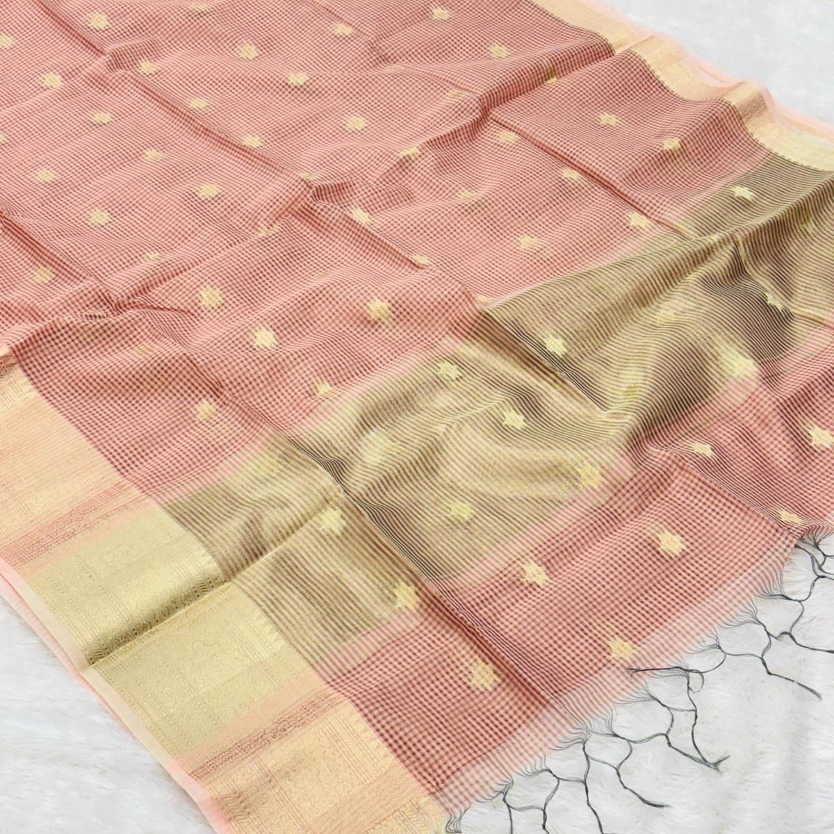 Cotton Silk Checks Maheshwari Saree - Aboli