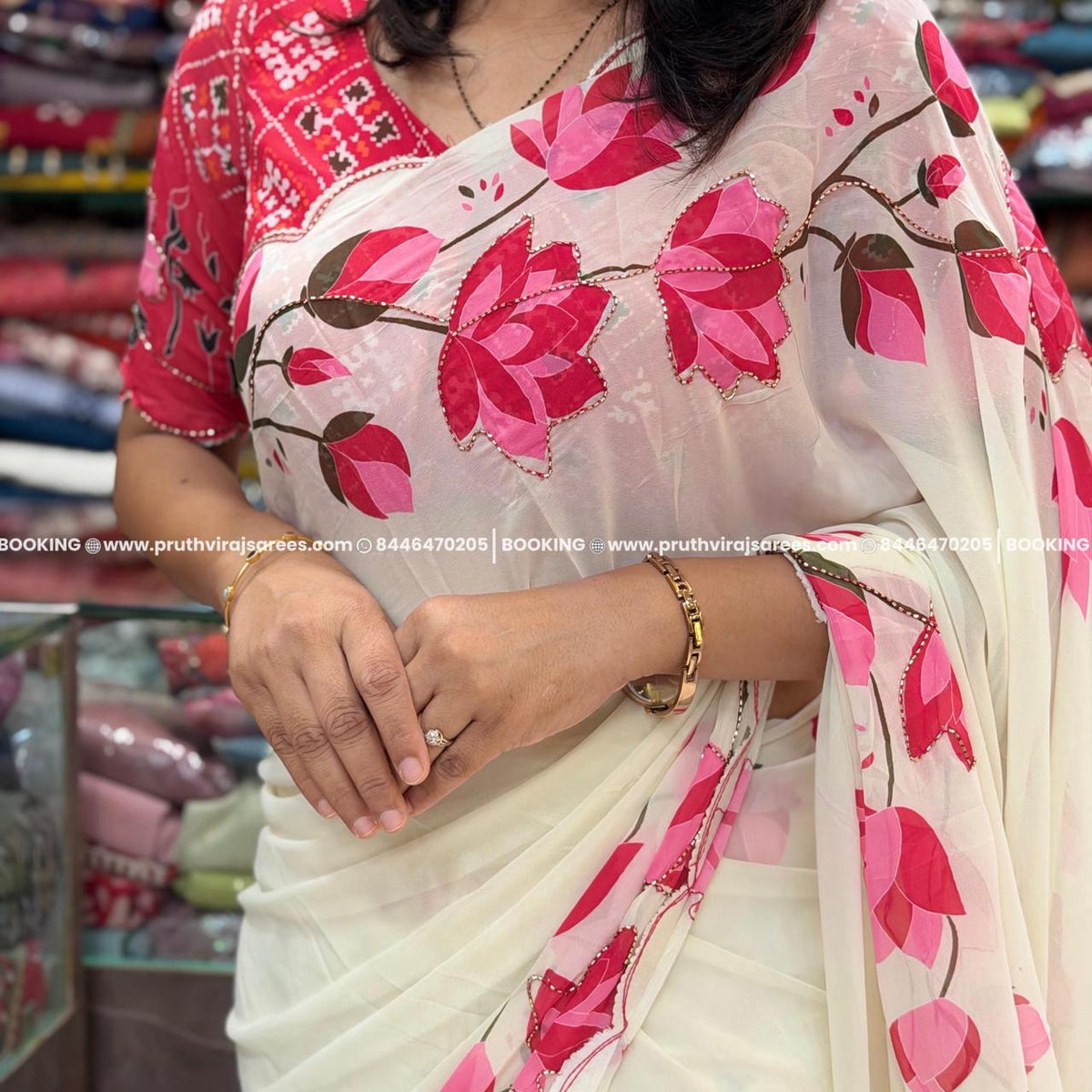 Lotus Boarder Saree