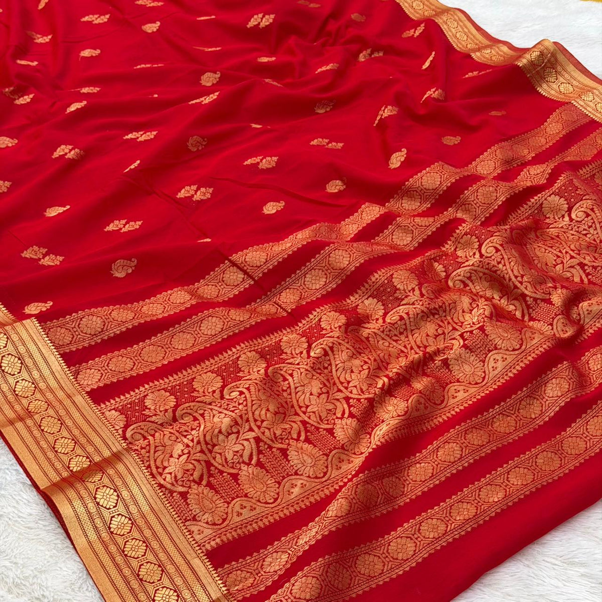 Red Banarasi Silk Saree