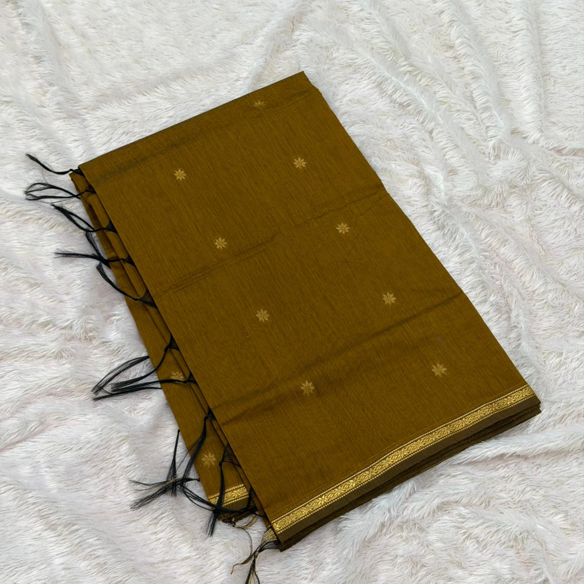Rangoli Maheshwari Saree -  Copper Colour