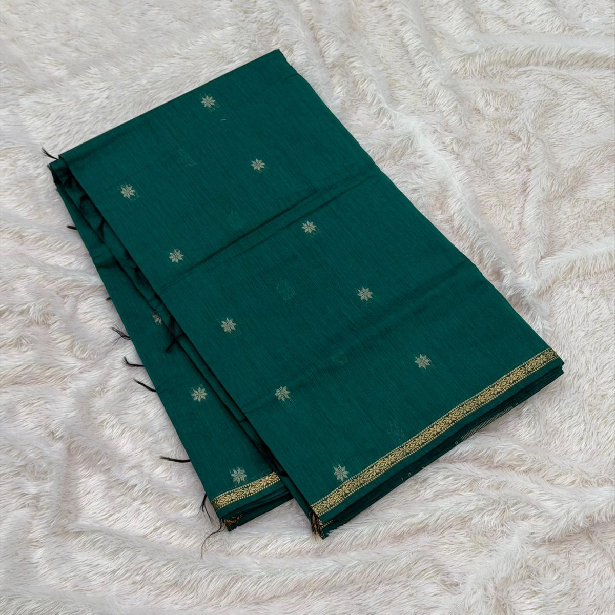 Rangoli Maheshwari Saree - Dark Green