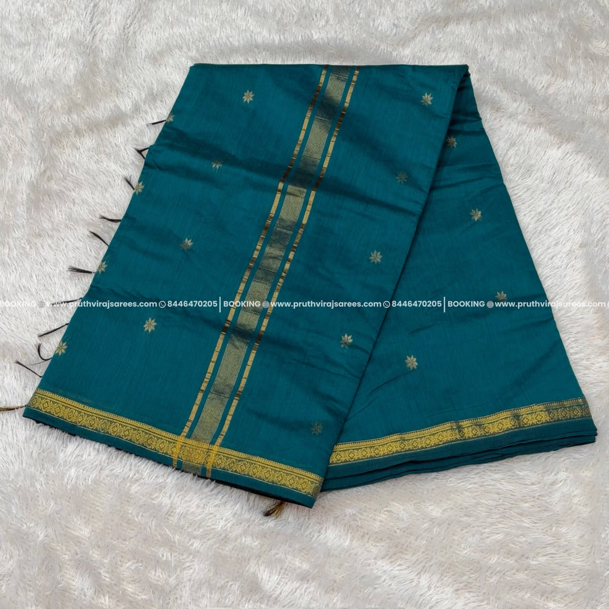 Krishna Maheshwari Saree - Blue Colour