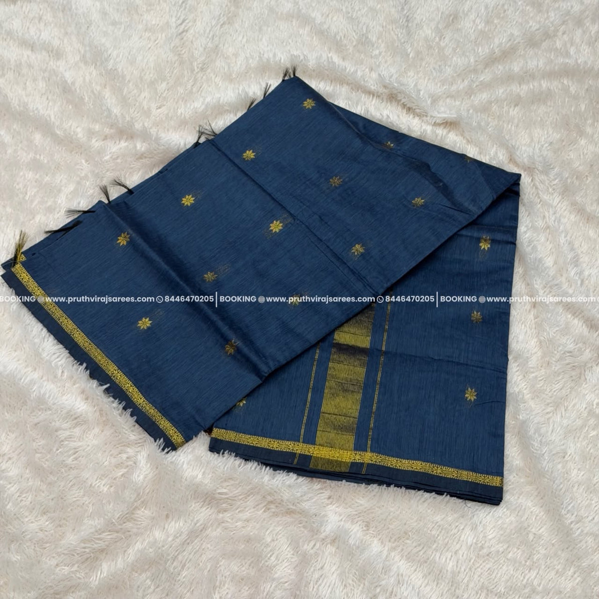 Rangoli Maheshwari Saree - Blue Shade