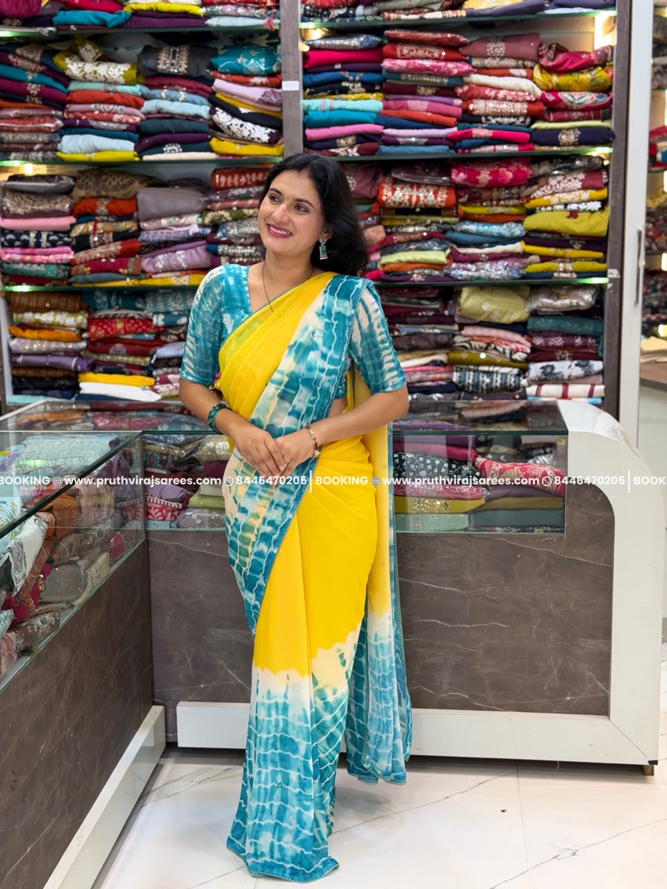 Georgette Shibori Print Saree
