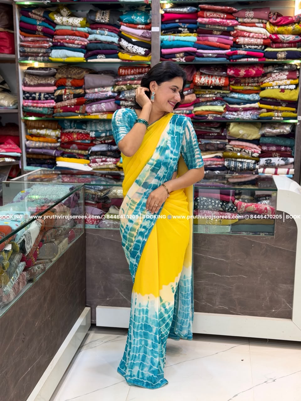 Georgette Shibori Print Saree