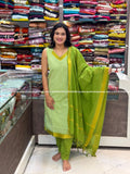 Radha Irkal Dress Set - Parrot Green