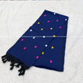 Mal Cotton Hard Design Saree - Navy  Blue