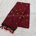 Mal Cotton Hard Design Saree-  Marron