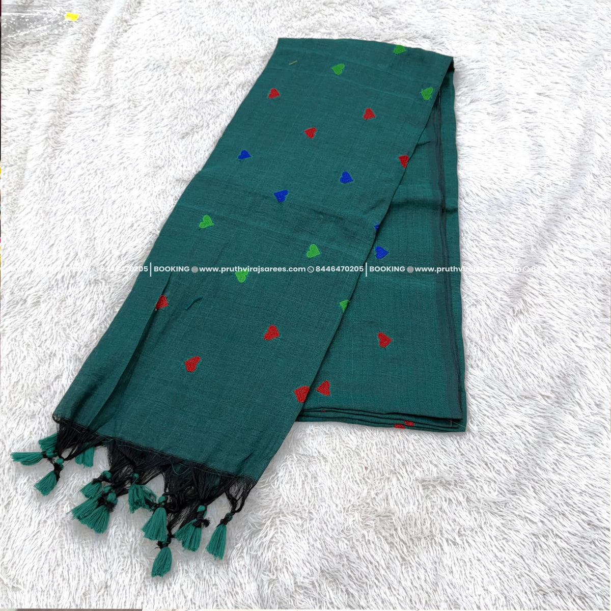 Mal Cotton Hard Design Saree- Morpankhi