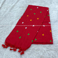 Mal Cotton Hard Design Saree- Red