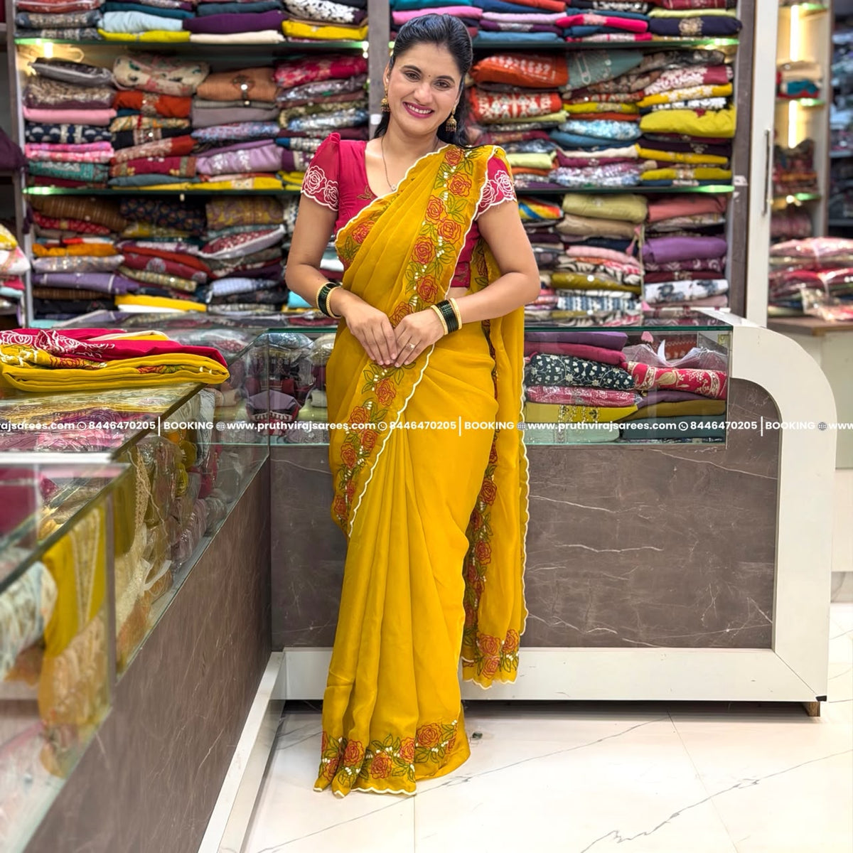 Mustered Yellow Saree - Mustered Yellow