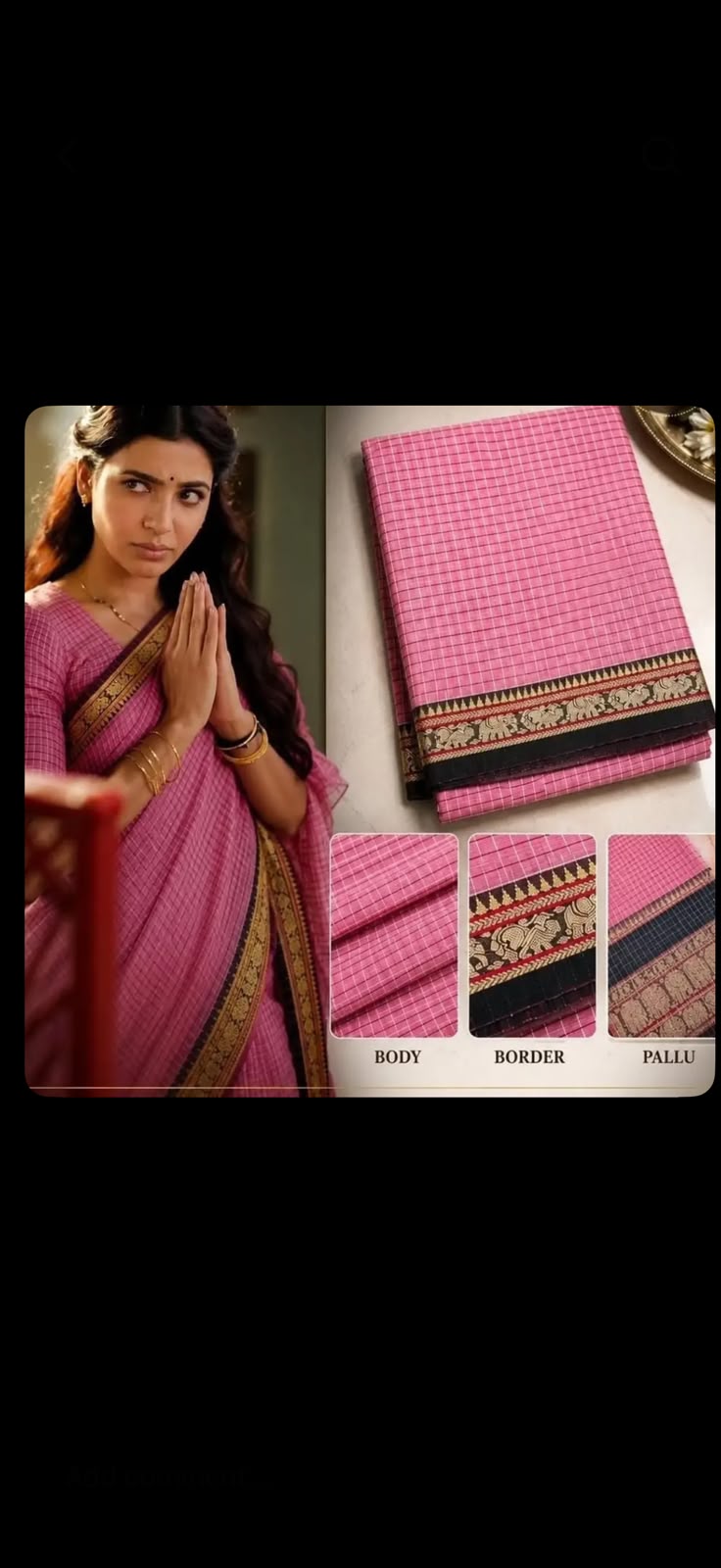 Samantha Special Cotton Checks Saree