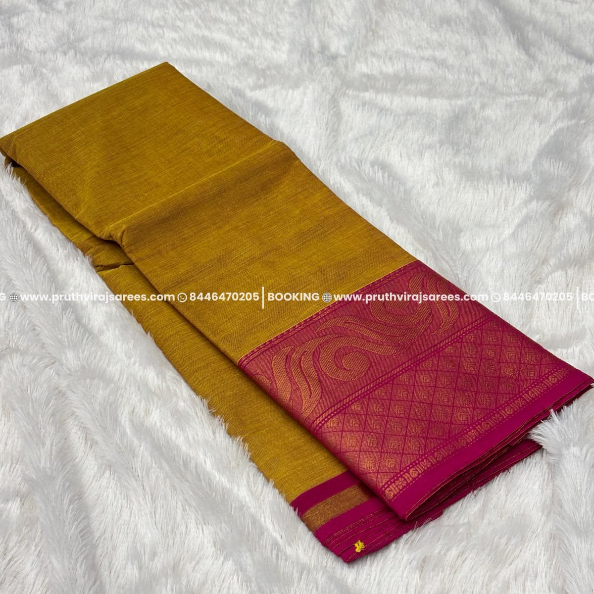 Best Kanchi Cotton Saree –  Gold