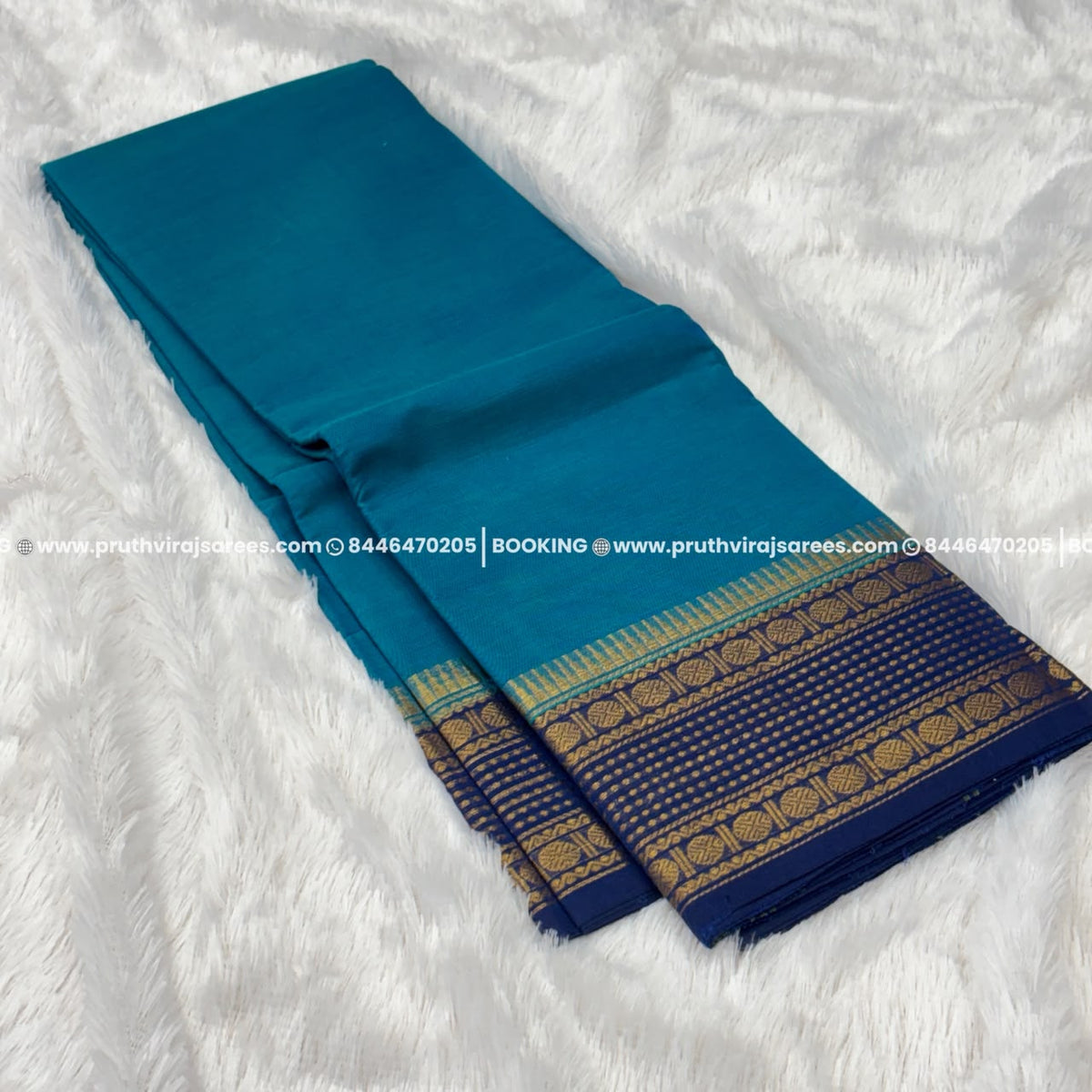 Best Kanchi Cotton Saree – Blue