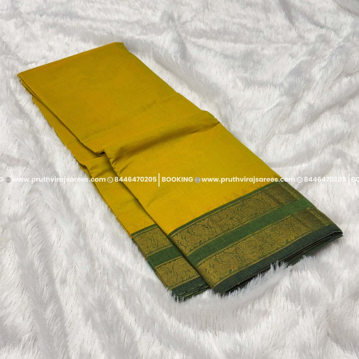 Best Kanchi Cotton Saree –  Lemon Yellow