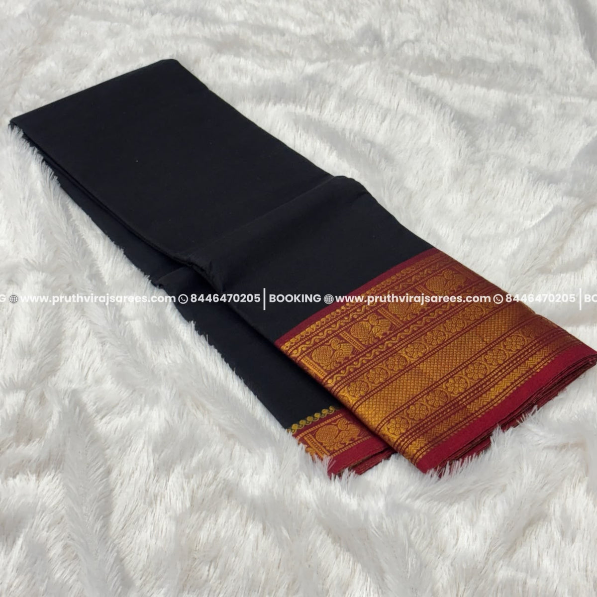 Best Kanchi Cotton Saree –  Black
