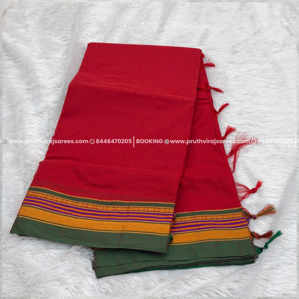 Cotton Irkal Saree – Red