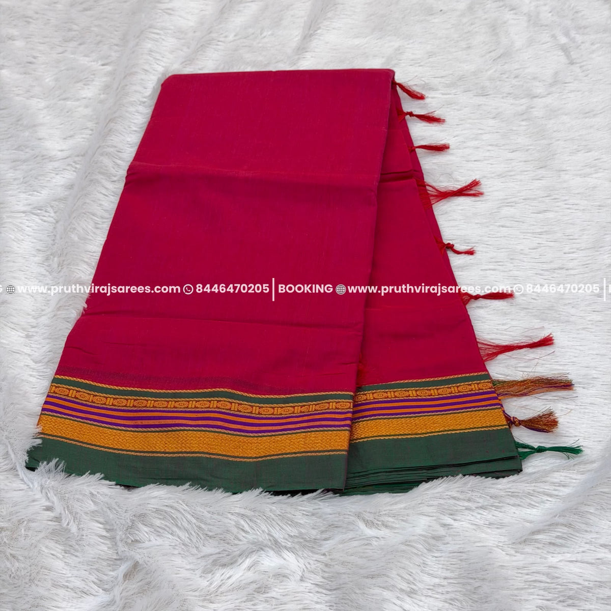 Cotton Irkal Saree – Pink