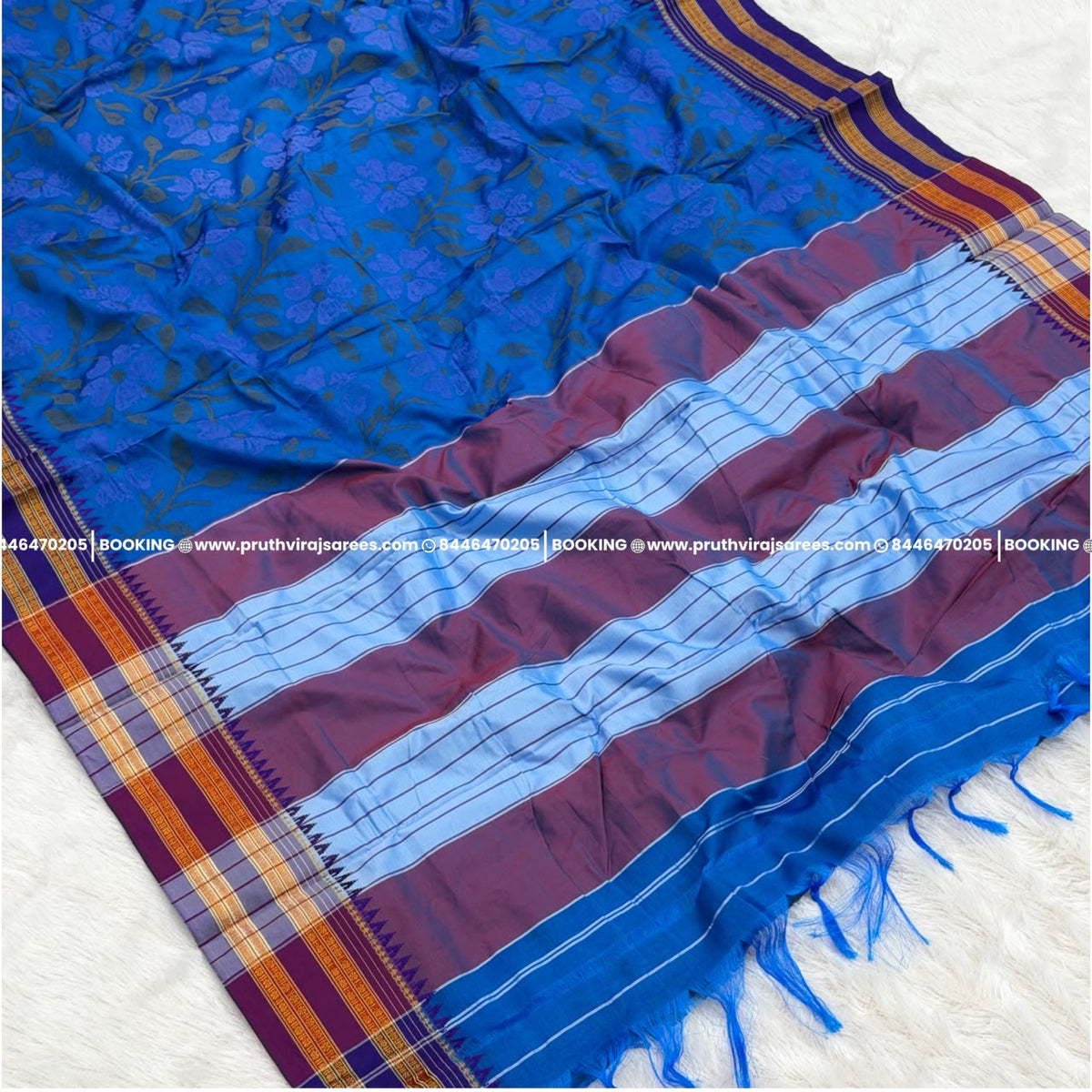 Narayan peth Saree  - Blue