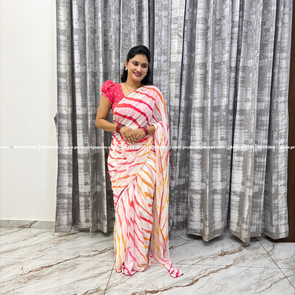 Georgette  Lehariya Saree