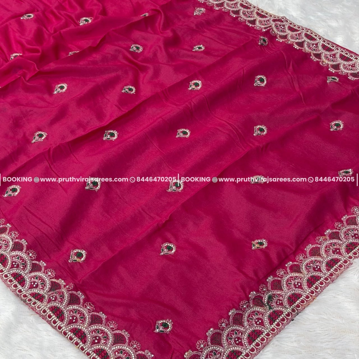 Sneha Designer Saree- Rani Pink