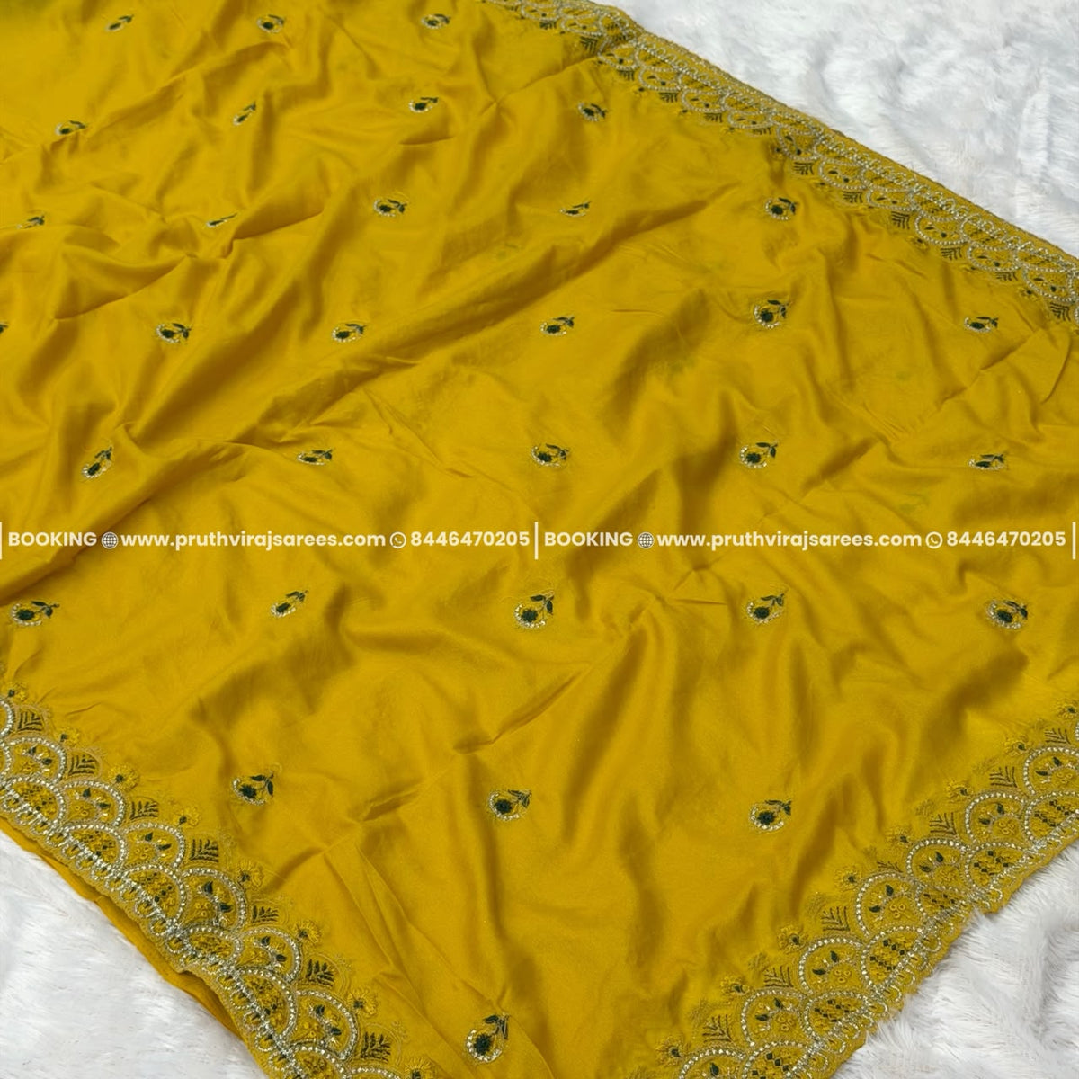 Sneha Designer Saree- Mustered Yellow