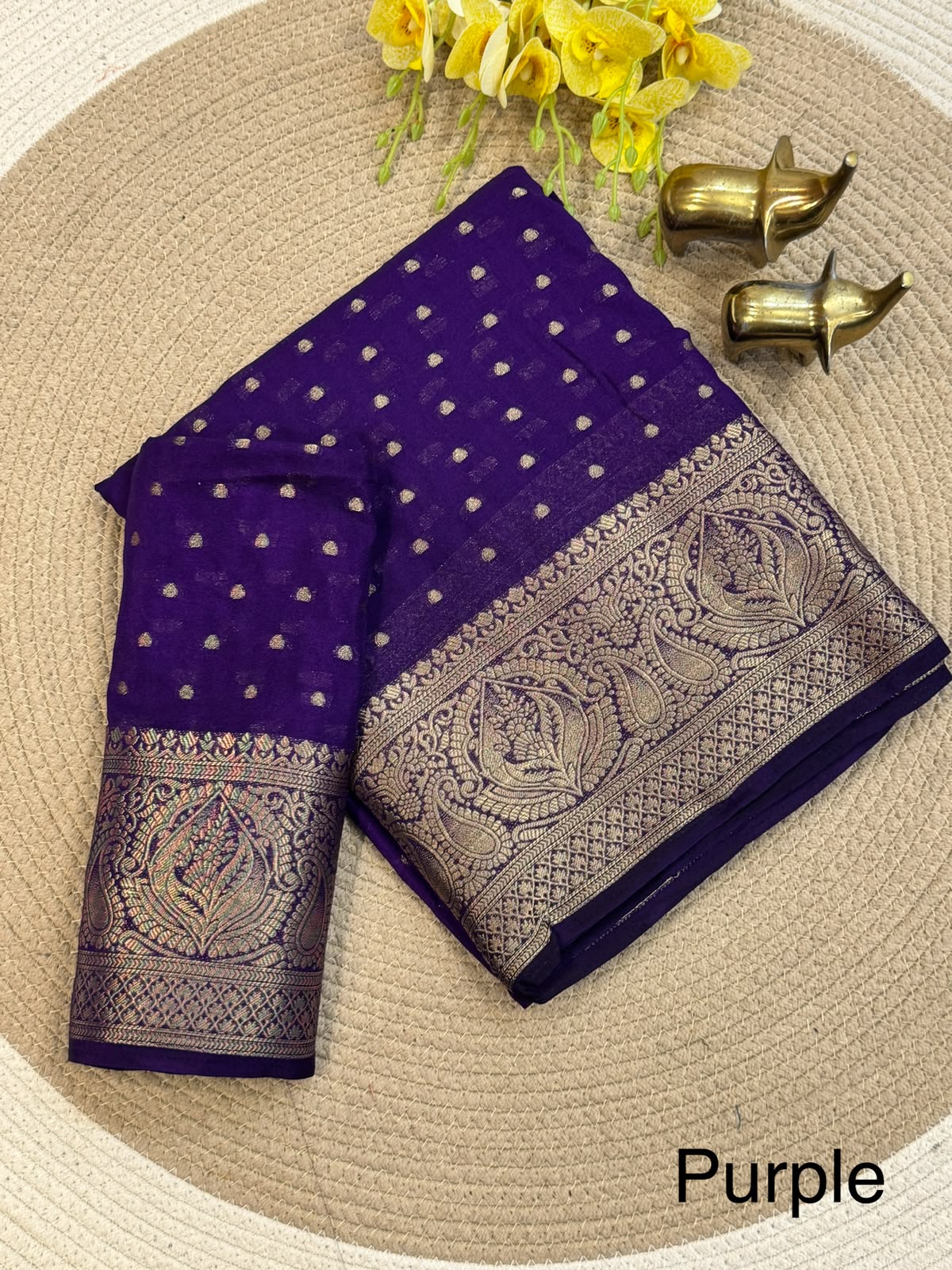 Banarasi Saree with Hazari Butti Work - Purple