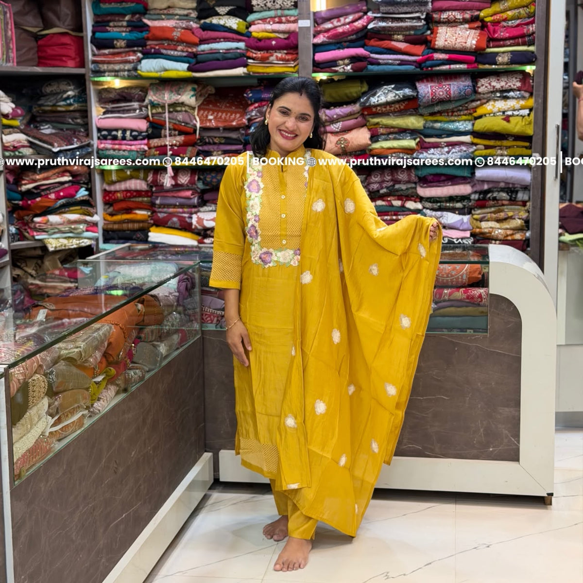 Olive Mal Cotton Dress Set - Mustered Yellow