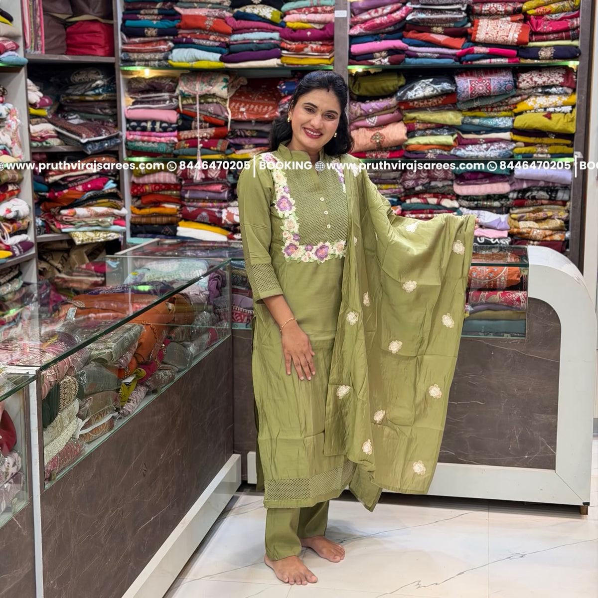 Olive Mal Cotton Dress Set - Olive Green