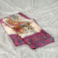 Designer Rangoli Silk Saree- Pink Boarder