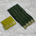 Designer Satin Soft Silk Saree - Green