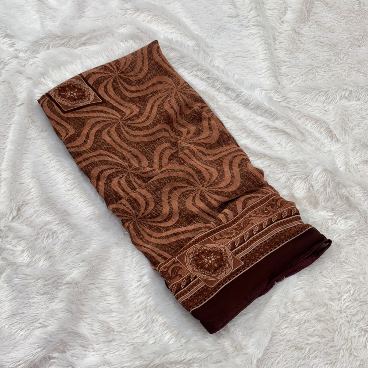 Asavari  Gorgette Saree  - Coffee