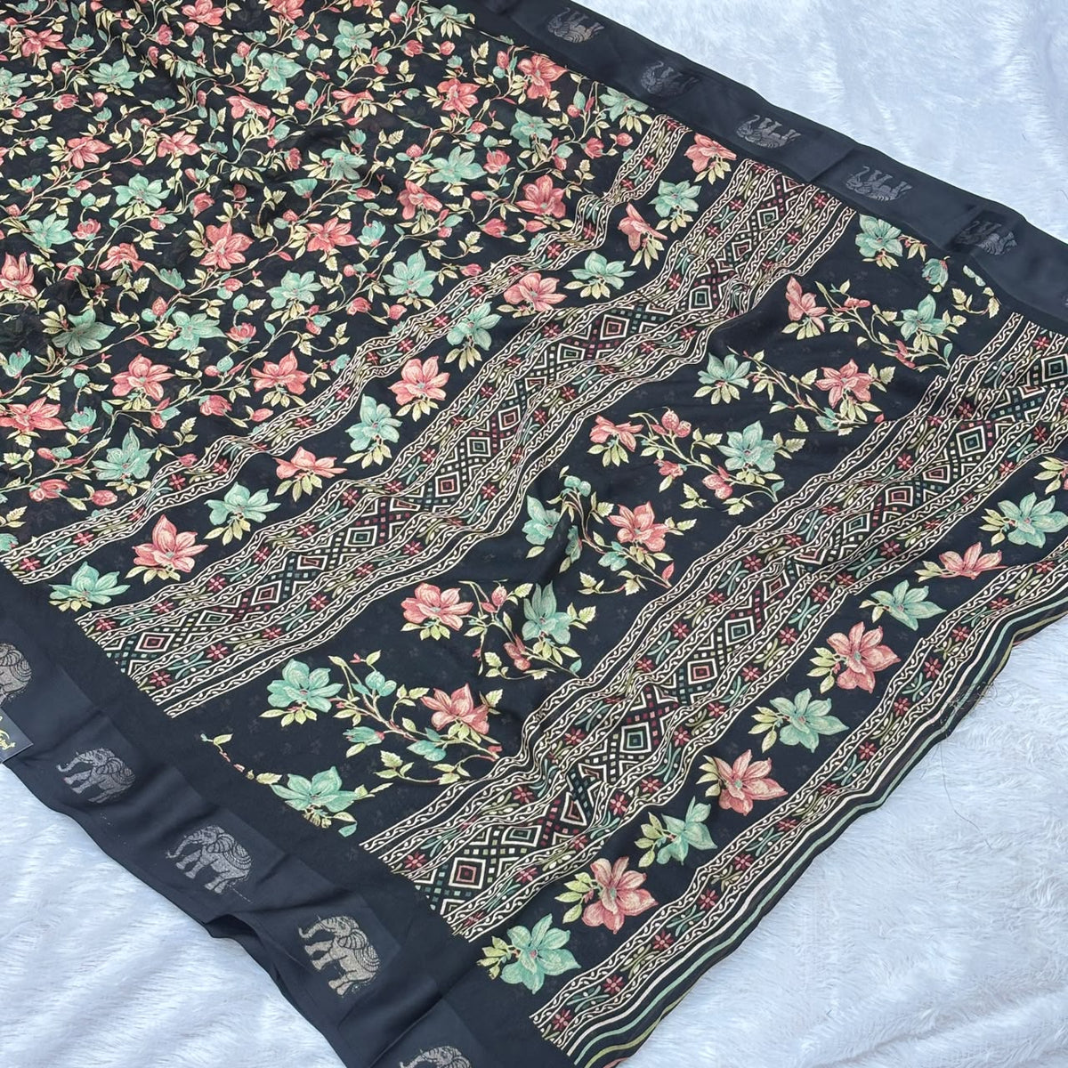 Weightless Marshmallow Fabric Saree - Black