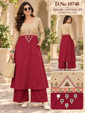 DABU COTTON DESIGNER KURTI PLAZO SET - Rust
